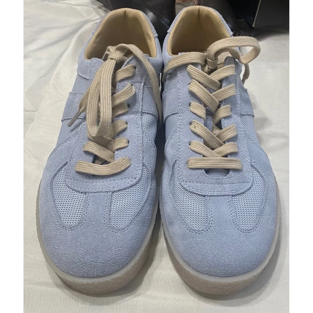 Steve Madden Hyper Sneakers Blue Suede Mesh Platform Womens 8 NEW Streetwear‎
